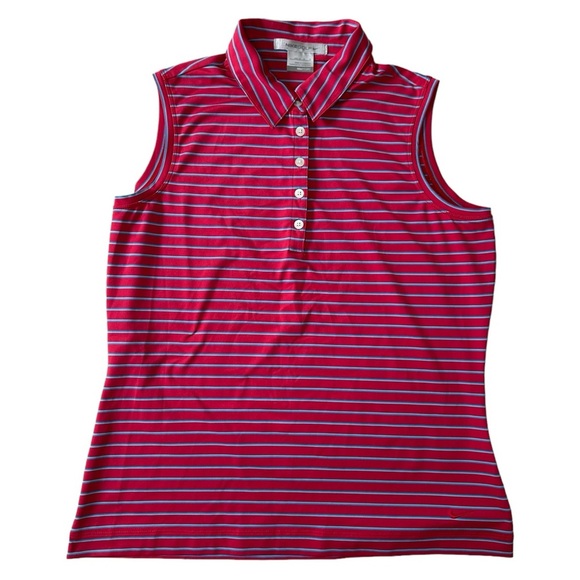 Nike Women's Fit Dry Golf Tank Red and Blue Stripes Size Medium - Picture 7 of 7